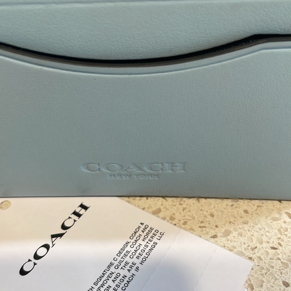 Coach NWT Light Blue Slim Leather Card Holder MSRP $78 - Picture 2 of 5